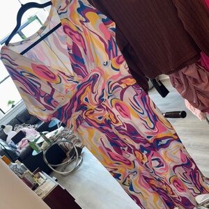 Colorful Abstract Print Dress